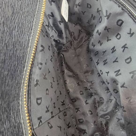 DKNY Women's Black Leather Double Handle Strap Purse Tote Handbag Size Medium - Picture 9 of 11